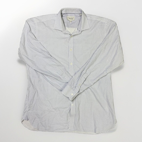 Ted Baker Endurance Button Up Shirt Mens Size 16 34 Blue Check Cotton - Picture 1 of 11